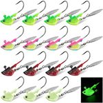 Underspin Jig Heads Kit,Fishing Jig Head Hooks with Willow Blade Swimbait Jig Head Weighted Spin Head Jig Lures 1/4oz 3/8oz 1/2oz for Crappie Bass Saltwater Freshwater