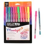 Sakura Gelly Roll Moonlight 06 Gel Pens - Fine Point Ink Pen for Journaling, Art, or Drawing - Assorted Fluorescent Ink - Fine Line - 10 Pack