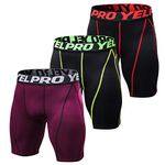 TERODACO Men's 3 Pack Sports Tight Compression Shorts Cool Dry Athletic Undershorts for Running Workout Training Gym