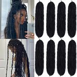 Marley Hair 30 Inch Pre Separated Springy Afro Twist Hair 8 Packs Marley Twist Braiding Hair for Faux Locs Crochet Hair Synthetic Protective Spring Twist Hair Extensions for Black Women (1b#)