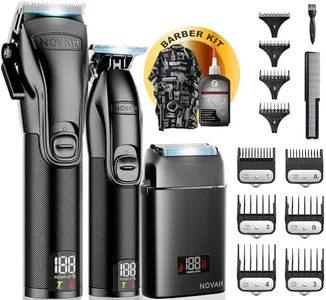 Novah® Professional Barber Clippers and Trimmer Set - Foil Shaver Professional Hair Clippers for Men, Mens Cordless Hair Clippers for Barbers Haircut Kit, Fade