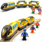 Battery Train, Magnetic Connection, Intercity Train with Figures for Wooden Train Toys, Locomotive Train Toy for Toddlers Aged 3 4 to 5 Years (No Battery and Track)