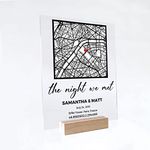 The Night We Met Valentines Day Map Plaque - Couple Map, Gift for Her, Acrylic Plaque Couple Gift, Custom Locaiton, Gift for Him