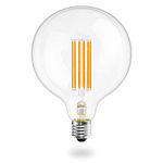 Luxvista 12W G125 E27 LED Spherical Light Bulb,Dimmable Warm White 2700K 125mm,ES Edison Screw in e27 LED Filament Globe Light Bulb,120W Globe Halogen Light Bulb Equivalent