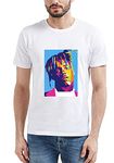 SXV Printed Black and White Cotton Tshirt for Men and Women: Juice WRLD (White, Large, l)