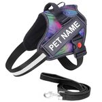 Berlin's Personalized Dog Harness with Pet Name & Phone Number, No Pull Dog Vest,Escape Proof Reflective Dog Harness, Custom Patches with Hook Backing (Rainbow (Multicolor), XL (36Kg Above))