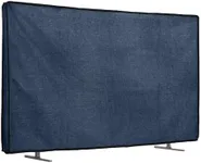 kwmobile Dust Cover for 75" TV - Linen TV Display Protector for TVs - Protect Your TV Screen - Blue Grey