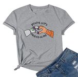 UNIQUEONE You've Got a Friend in Me T Shirt Women Fist Bump Shirts Best Friend Graphic Tee Funny Letter Print Tops Grey