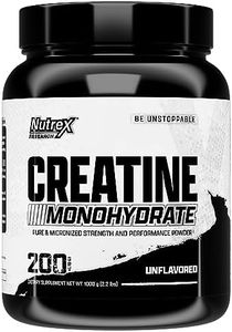 Nutrex Research Micronized Creatine Monohydrate Powder - 200 Servings (1KG) Pure, Unflavored Creatine Monohydrate Supplement for Muscle Gain, Strength and Performance, 5G Per Serv (2.2lbs)