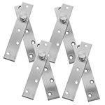 OUNONA 4pcs 360 Degree Rotating Shaft Pivot Hinge Hidden Hinge Hinges up Down Shaft Kitchen Cabinet Door Hinges Hidden Room Door Bookcase to Rotate Stainless Steel Rotatable Murphy Bed