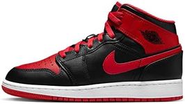 Nike Kids Air Jordan 1 Retro High OG GS Basketball Shoe, Black/Fire Red/White, 6 Big Kid, 38.5 EU