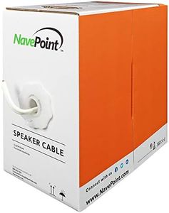 NavePoint 250ft in Wall Audio Speaker Cable Wire CL2 16/4 AWG Gauge 4 Conductor Bulk White