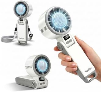 Taiofan Portable Handheld Fan with Semiconductor Ice Cooling, [Instant Ice Relief], 4000mAh Rechargeable Mini Personal Fan, 5 Speeds, Quiet USB Travel Fan for Outdoor, Commuting, Summer Heat