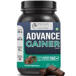 OSOAA Advance Mass Gainer 1kg| (Chocolate Delight) | for Healthy Body Gains | Reduces Muscle Breakdown | Boosts Metabolism | 26 Vitamins & Minerals | High Protein and High Caloric Weight Gainer