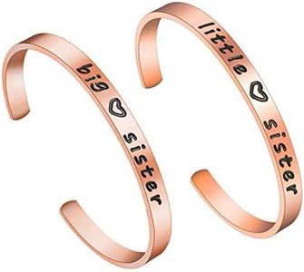 Sisters Bracelet Friends, cadeau réglable de bracelet de manchette de bracelet de manchette d'acier inoxydable pour des amis et des soeurs (or rose 2 pcs)