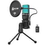 KLIM Muse - Wireless Gaming Microphone - New 2024 + Compatible PC Mac PS4 PS5 Switch + Professional Desktop Mic with Pop Filter + Recording Gaming Streaming YouTube Podcast Mics