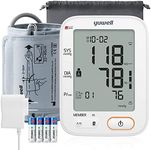 yuwell Blood Pressure Monitors/Machine for Home Use with Speaker, Automatic Digital BP Cuff 17.7 inch, Largest Backlit Display, AC Adapter, 2-Users, 198 Recordings