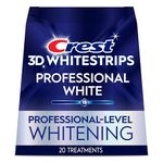 Crest 3D Whitestrips Professional White At-home Teeth Whitening Kit, 20 Treatments, 18 Levels Whiter