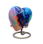 ESPLANADE| Cremation Mini Heart urn Keepsake Memorial | Small urn for Ashes Funeral Burial Container jar Pot | Color: Multi | Size-4.5 Inches