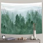 Forest Tapestry Green Tree Misty Mountain Tapestries Nature Scenery Wall Tapestry For Living Room Bedroom 60 x 40 inches