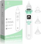 HEA Nasal Aspirator Baby Nose Suckers Electric Nose Suction for Baby Electric Nose Picker with 3 Silicone Tips, Mucus Removal for Newborns, Anti-Backflow Baby Nose Cleaner with 3 Suction Level