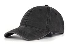 Zylioo XX-Large Size Pigment Dyed Baseball Cap,XXL Washed Dad Caps,Running Hat for Big Heads Black Gray