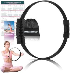 Paleclouds Pilates Ring, 13.5" Silicone Magic Circle with Training Poster & Portable Bag, Pilates Ring Circle for Inner Thigh Workout, Yoga, Lose Weight & Physical Therapy for Women - Black