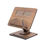 Vigo Wood Cookbook Stand - Wooden Laptop Holder & Recipe Book Stand - Adjustable, Foldable, Cookbook Rack - Kitchen & Office Accessory for Comfortable Reading & Work