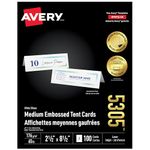 Avery Medium Tent Cards for Laser and Inkjet Printers, 2.5" x 8.5", White, Matte Coated, 100 Pack (5305)