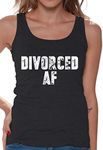 Awkward Styles Women's Divorced AF Tank Tops for Women Relationship Status Tank Tops for Women Black 2XL