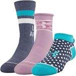 Under Armour Girl's Wardrobe Socks 3 Pack (Purple(1319927-100)/Assorted, Small), Purple(1319927-100)/Assorted, Small