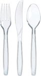 Prestee 600 Plastic Silverware Set - 200 Plastic Forks, 200 Plastic Spoons, 200 Plastic Knives - Heavy Duty Bulk Disposable Flatware Plastic Utensils Set - Christmas and Holiday Party Supplies