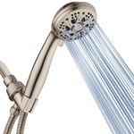 AquaDance For California Residents with Flow-Boost Kit for up to 40% More Water Pressure & Coverage. 6-Setting All Nickel Handheld Shower Head, Steel Hose, Bracket/Meets Strict US Quality Standards