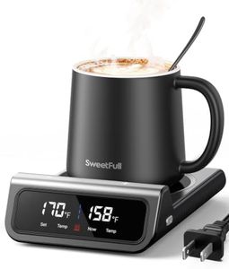 SWEETFULL Mug Warmer Set, Infrared Coffee Warmer for Desk with 14oz Cup