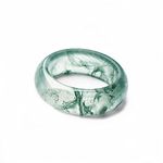 yigedan Natural Natural Indian Moss Agate Healing Gemstone Ring 10 Little Green