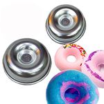 tyoungg 2 Pieces Assorted Size Metal Donut Bath Bath Bomb Molds to Make Unique Cute Homemade or Business Bath Bombs(Donuts)