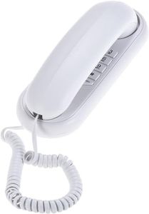 Domary Portable Corded Telephone Phone Pause/Redial/Flash Wall Mountable Base Handset for House Home Call Center Office Company Hotel