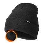 Wmcaps Knit Beanie for Men, Unisex Classic Winter Hats, Fleece Lined Cuffed Mens Beanie and Women, Workwear Thermal Woolly Hat, Birthdays for Her or Him, Cool Stuff(Dark Linen Grey)