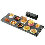 Warming Mat for Food Extra Large XXL: 15" W x 40" L, Food Warmer Mat Rolled Up Silicone Food Warmers for Thaw, Party, Electric Food Tray 9-Level Precise Temp Control with Safe Child Lock Grey