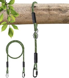 Dakzhou Heavy Duty Tree Swing Ropes Hammock,Tree Swings Hanging Straps,Adjustable Extendable,for Outdoor Swings Hammock Playground Set Accessories,7.25ft(87") of 1 Pcs,Green