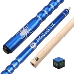 POCUSTIK Billiard Cues Stick Set 58" 2-Piece, 13mm Tip Pool Cue Canadian Maple, House Bar Pool Table Sticks Ergonomic Design for Men Women- Blue,18 Oz