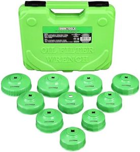 OEMTOOLS 87151 10 Piece Metric Cap Wrench Set, Green Filter Cap Oil Filter Wrench, Oil Filter Wrench Set, Oil Filter Removal, Oil Filter Socket Set