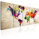 murando Canvas Wall Art World map 200x80 cm / 79"x32" 5 pieces Non-woven Canvas Prints Image Framed Artwork Painting Picture Photo Home Decoration World map k-A-0235-b-m