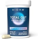 BIOHM Total Probiotic - 30 Billion CFU Daily Probiotic with Good Bacteria & Fungi Helps Reduce Bloating and Supports Total Gut Health - 30 Day Supply for Women and Men