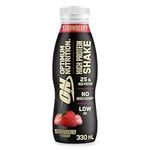 Optimum Nutrition High Protein Shake Bottles, Ready To Drink Healthy Snacks, No added sugars, low fat , Post Workout Snack for Men and Women, Strawberry Flavour, 12x330ml, Packaging may vary