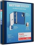 Staples Better 1.5-Inch 3-Ring View Binder, Blue (13400)