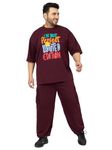 CHKOKKO Men PlusSize Casual Summer Track Suit Co-ord Sets Violet XXL