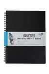 BRUSTRO Artists Wiro Bound Sketch Book| Spiral | A4 Size, 120 Pages, 160 GSM| Ideal for Students and Adults,Home, School, Students, Beginners, Professional Drawing, Sketching, Mandala Art