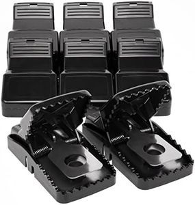 Power Rat Trap - 8 Pack Snap Traps for Indoor & Outdoor Use - Quick Catch, Reusable Rodent & Mouse Control - Safe, Easy-to-Use with Removable Bait Cup, Effective for Mice and Rats