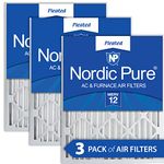 Nordic Pure 20x24x2 MERV 12 Pleated AC Furnace Air Filters 3 Count (Pack of 1)